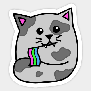 polysexual pride flag cat Sticker